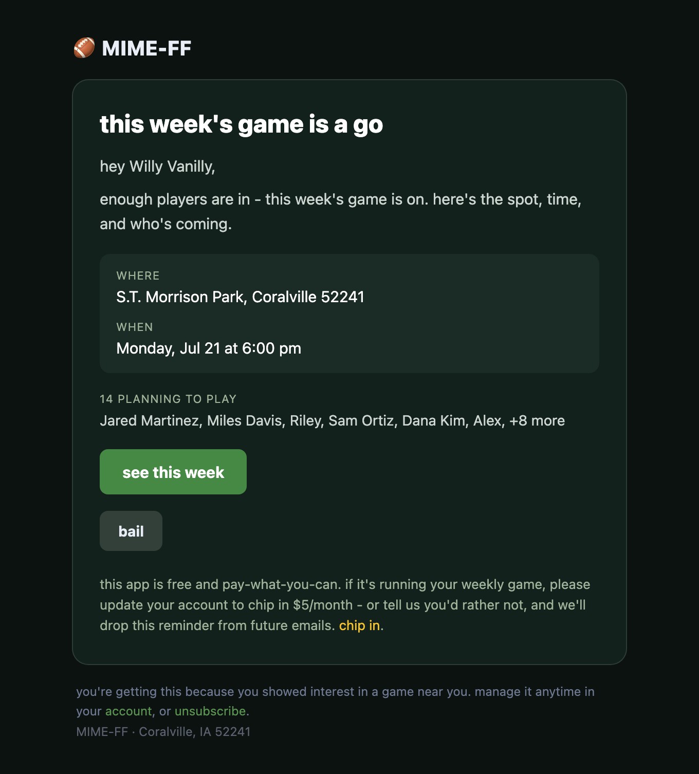 get the details by email